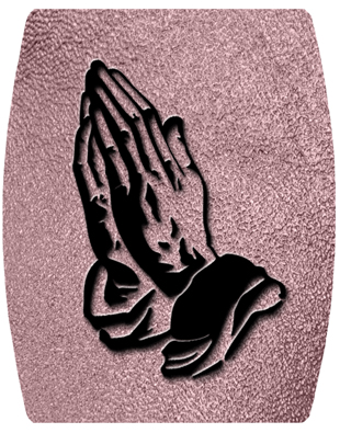 DNSHEND 516 BK SH OR Black Praying Hands Shimmer Orchid